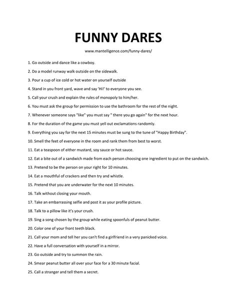 81 Incredibly Fun & Funny Dares (Over Text or IRL).